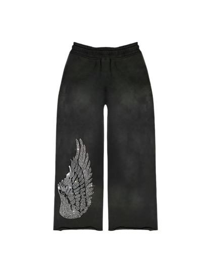 Rhinestone ‘Falling Cross’ Sweatpants