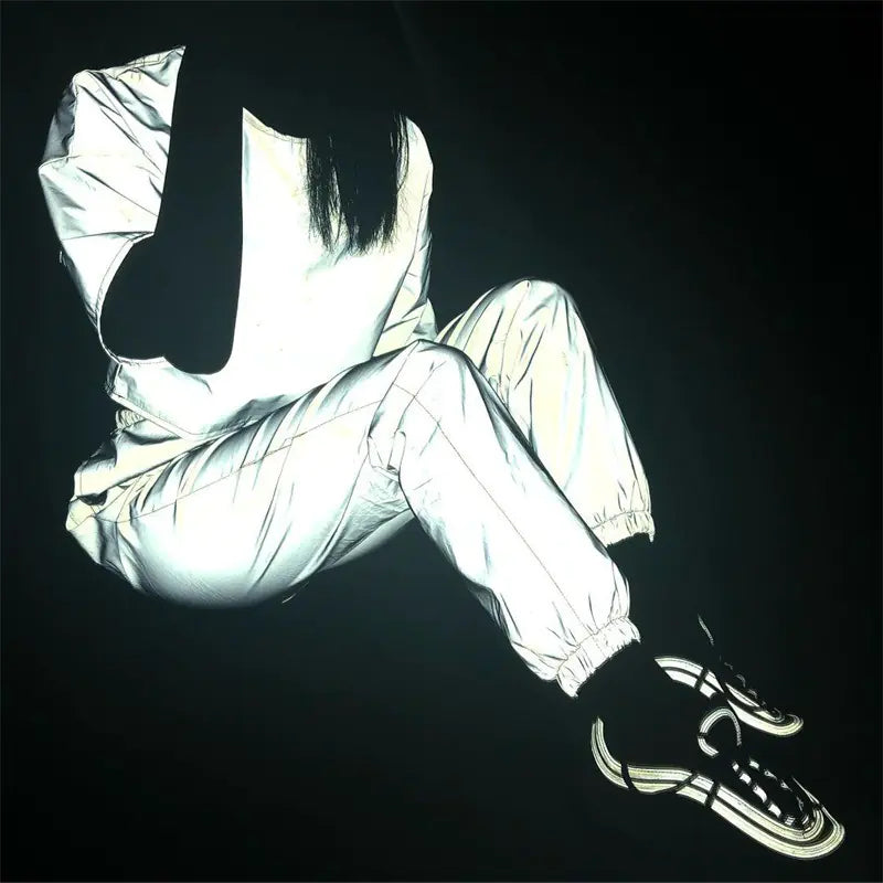 Reflective Ankle Pants, Harem Pants, Cropped Pants